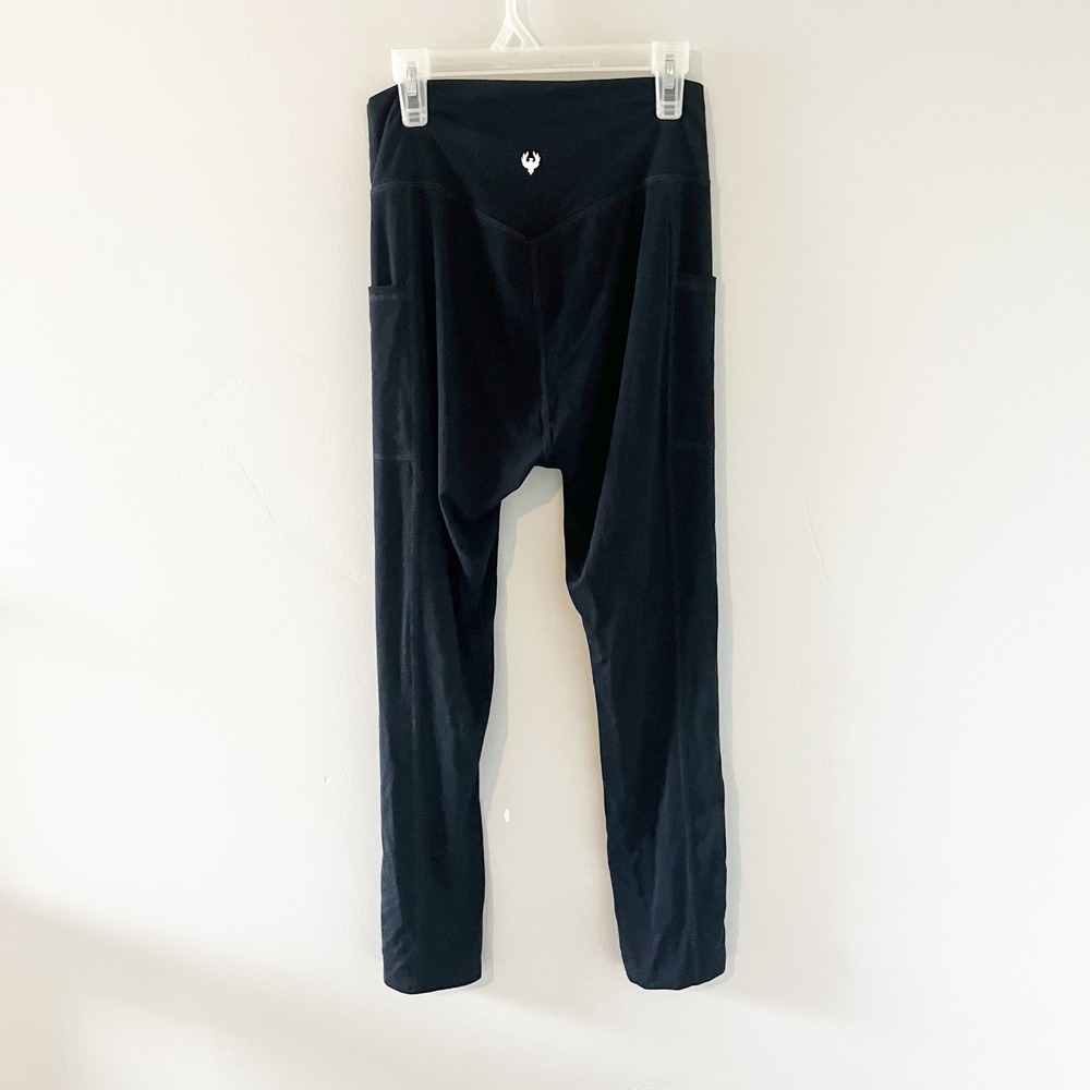 Sylvendel Black Regenerated Hemp Blend High Waisted Pocket Leggings Medium